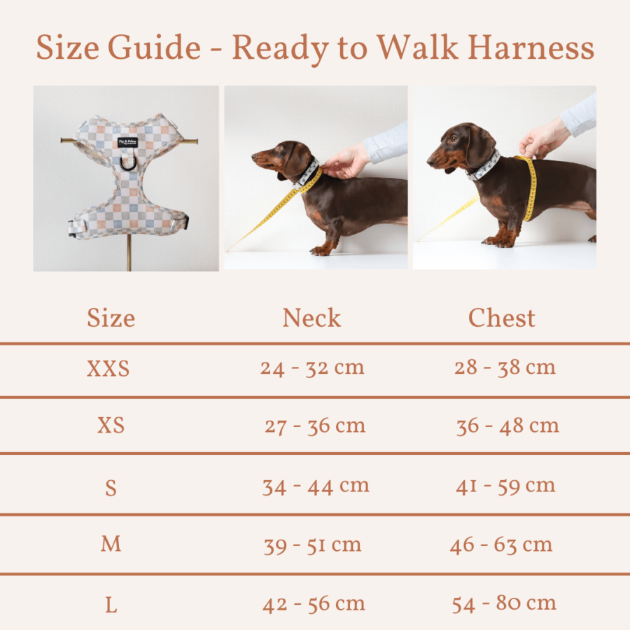 Size guide - Harnas Check me Out