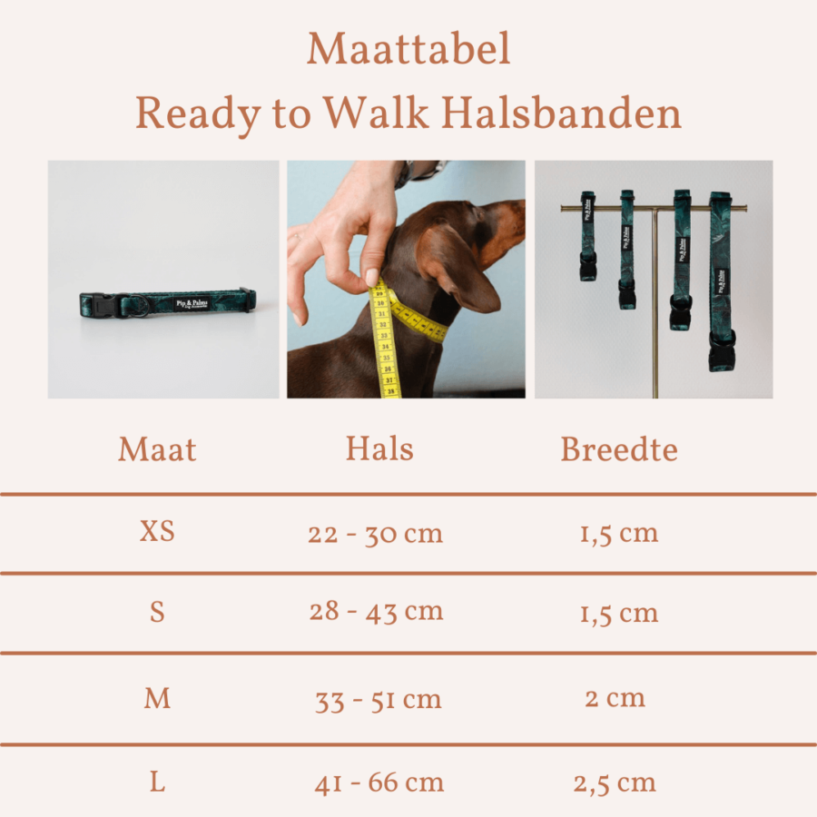 Maattabel - Halsband Marble Madness - Ready to Walk