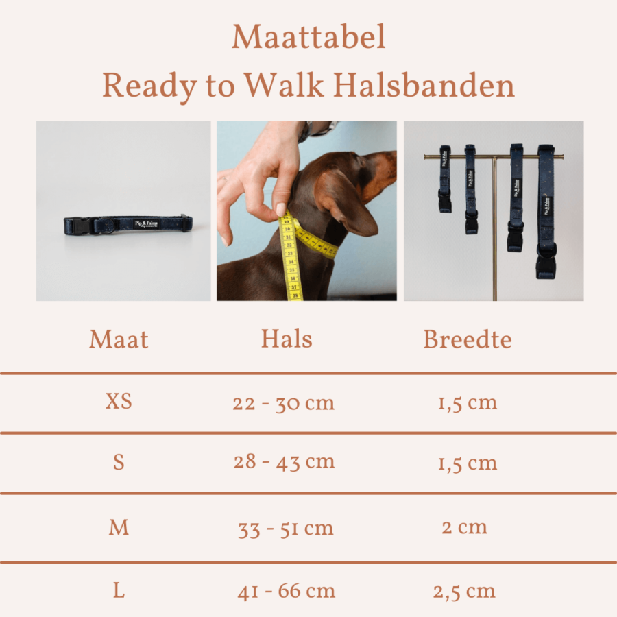 Maattabel - Halsband Over the Moon - Ready to Walk