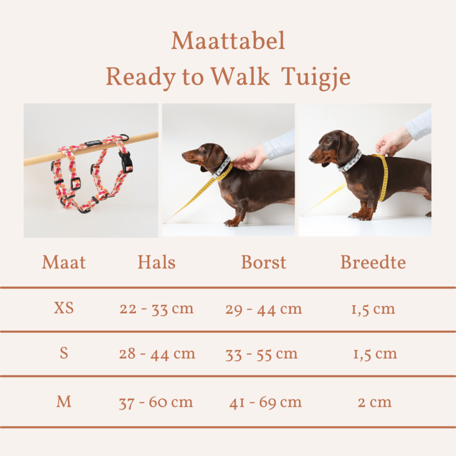 Size chart Harness Tutti Frutti